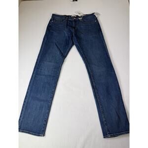 Frame $198 L”Homme Slim Jeans Mens 34 Medium Blue Stretch Straight Leg Denim